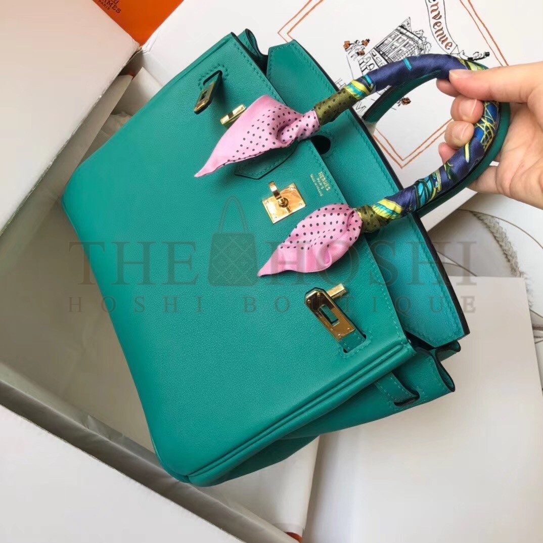 H**me5 Malachite Birkin 25cm Swift Handmade Bag Master Quality