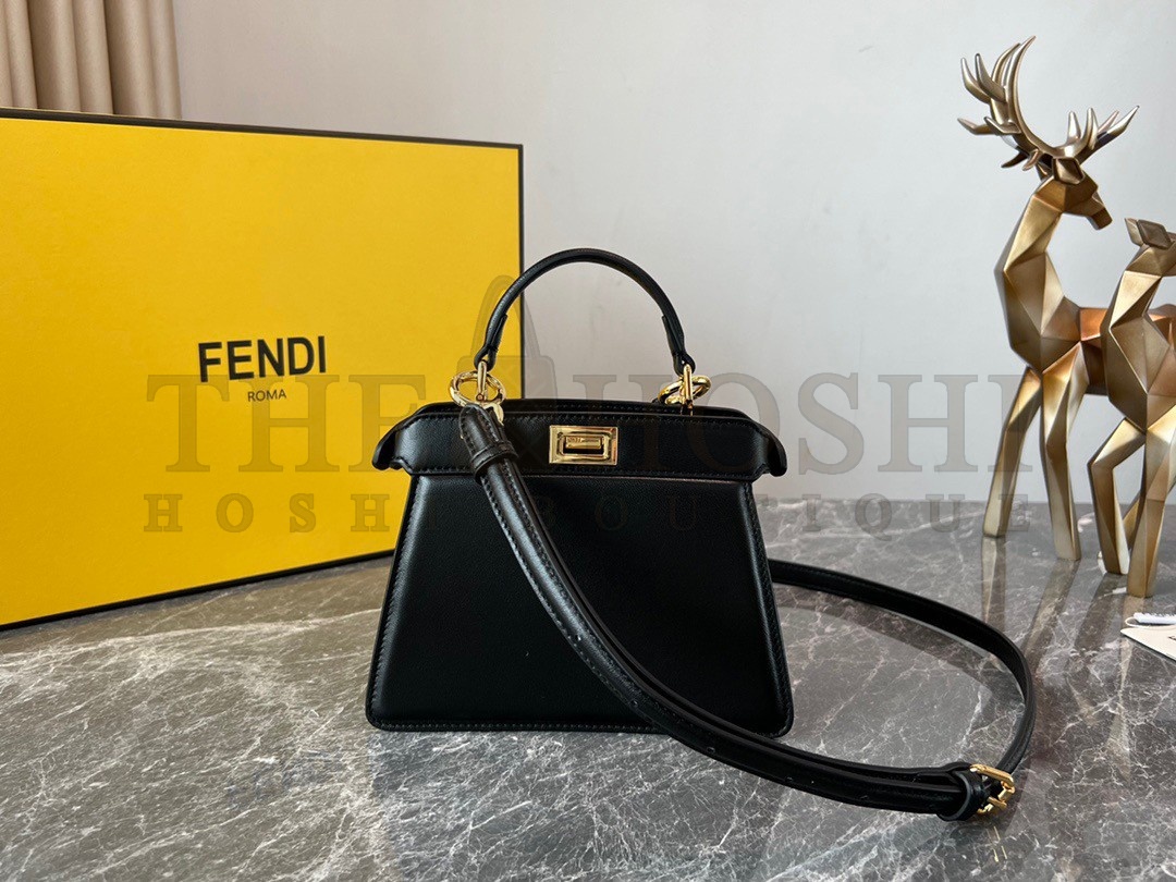 F**di Peekaboo ISeeU Petite Bag In Black Nappa Leather Master Quality