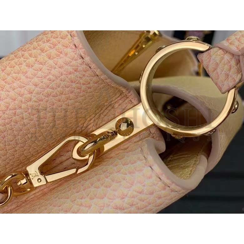 L0vis Vvtt0n LV Women Capucines BB Handbag Yellow Taurillon Leather Shimmery Master Quality