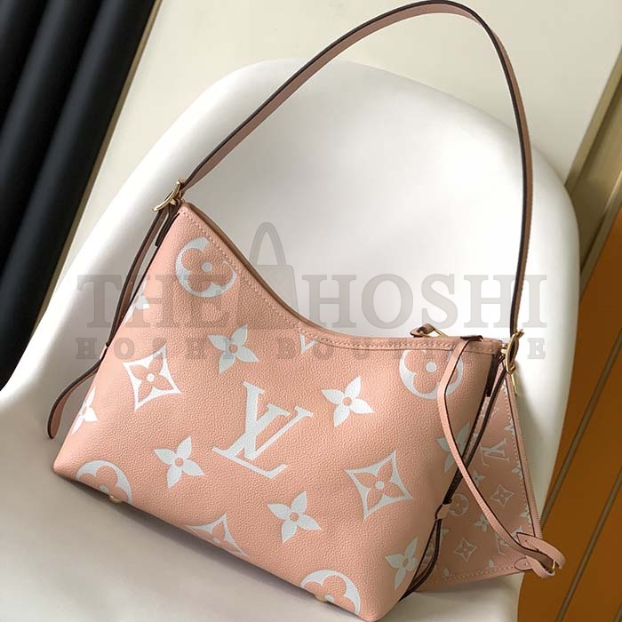 L0vis Vvtt0n LV Women CarryAll PM Bag Pink Beige Embossed S*pple Grained Cowhide Leather Master Quality