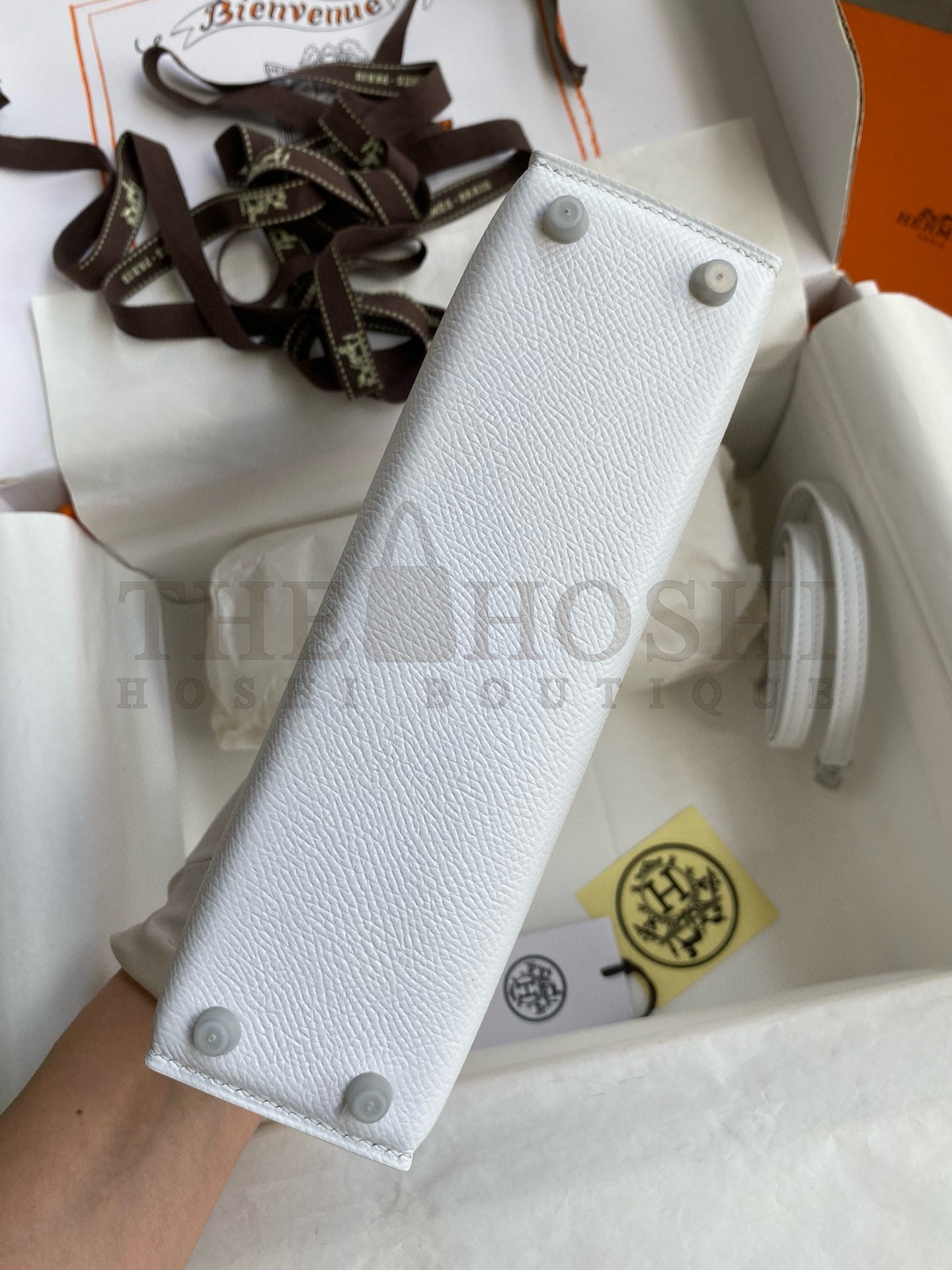 H**me5 Kelly Mini II Sellier Handmade Bag In White Epsom Calfskin Master Quality