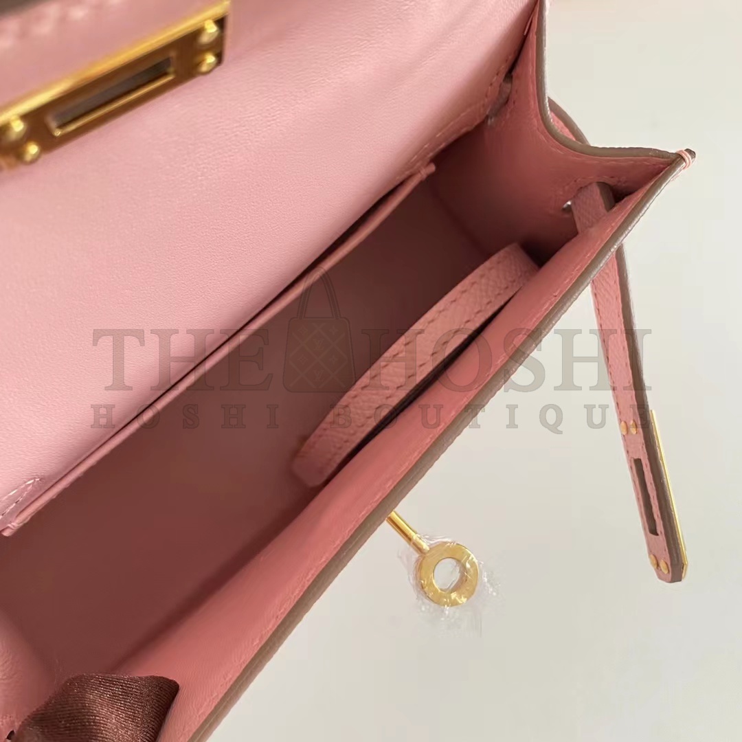 H**me5 Women Mini Kelly 20 Bag Epsom Leather Gold Hardware-Pink Master Quality