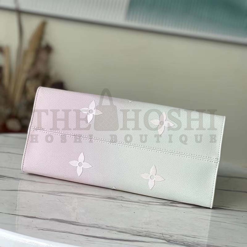 L0vis Vvtt0n LV Women OnTheGo MM Tote Sunset Kaki Monogram Coated Canvas Master Quality