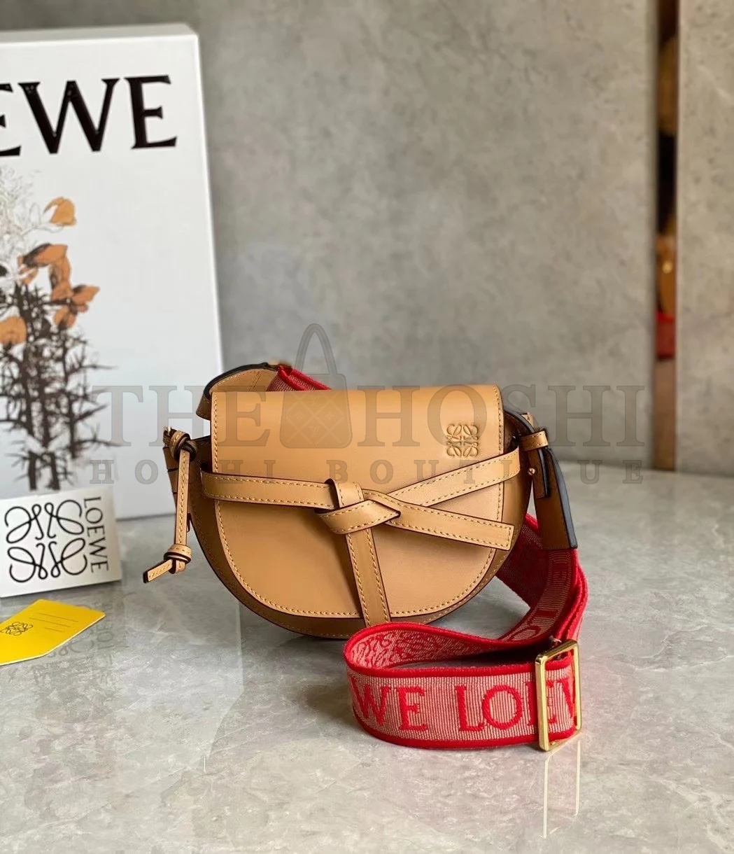 L0ew* Gate Dual Mini Bag In Brown Calfskin Master Quality