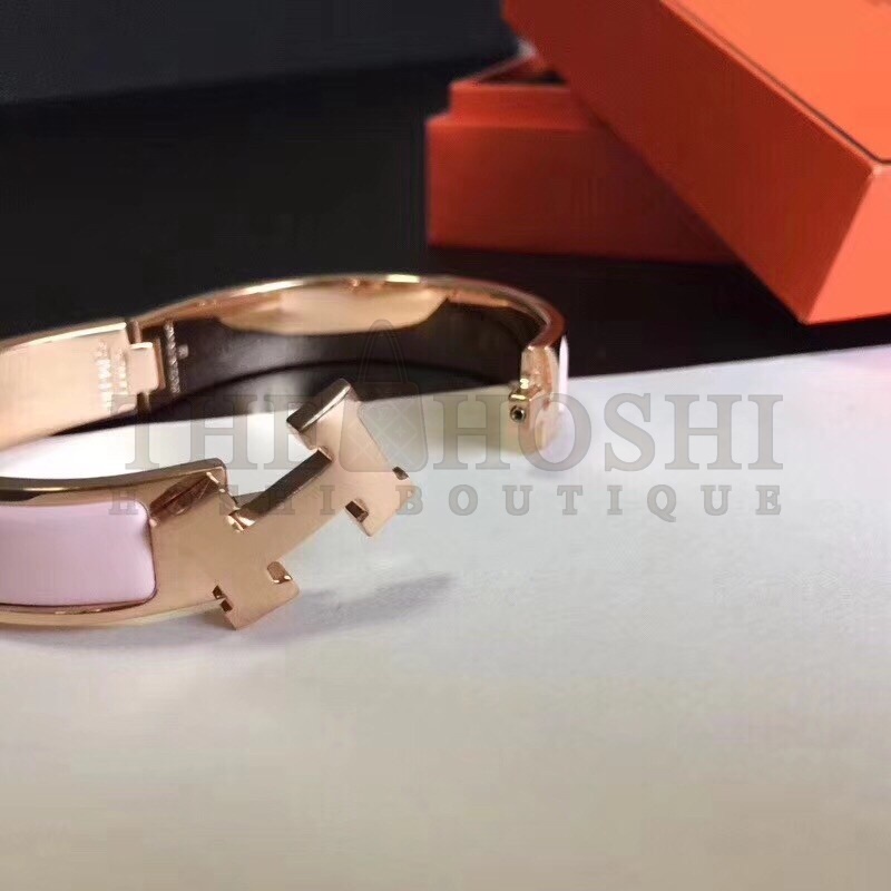 H**me5 Pink Enamel Clic H PM Bracelet Master Quality