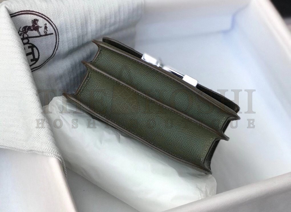 H**me5 Mini Constance 18cm Epsom Vert Olive Bag Master Quality