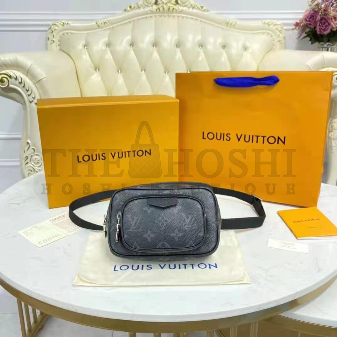 L0vis Vvtt0n LV Men Outdoor Pouch Taigarama Noir Black Coated Canvas Cowhide Leather Master Quality