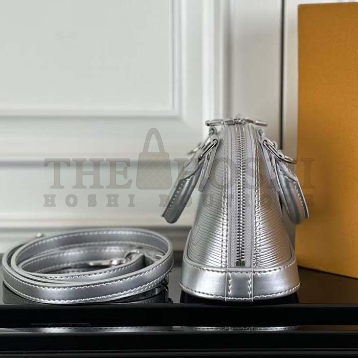 L0vis Vvtt0n LV Women Nano Alma Handbag Silver Epi Grained Cowhide Leather Master Quality