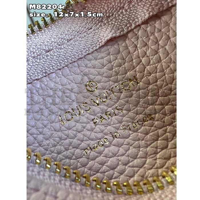 L0vis Vvtt0n LV Women Key Pouch Pink Monogram Empreinte Embossed S*pple Grained Cowhide Leather Master Quality