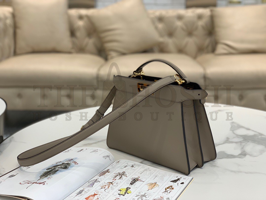 F**di Peekaboo ISeeU Small Bag In Grey Calfskin Master Quality