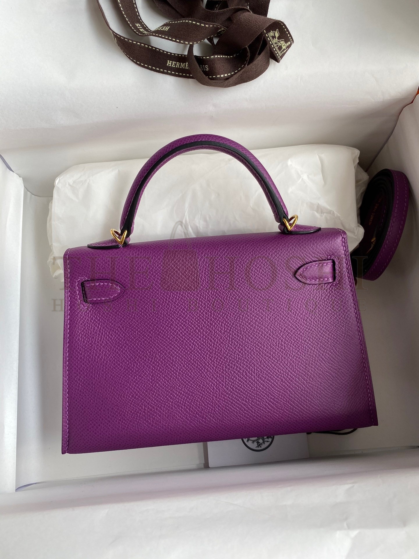H**me5 Kelly Mini II Sellier Handmade Bag In Anemone Epsom Calfskin Master Quality