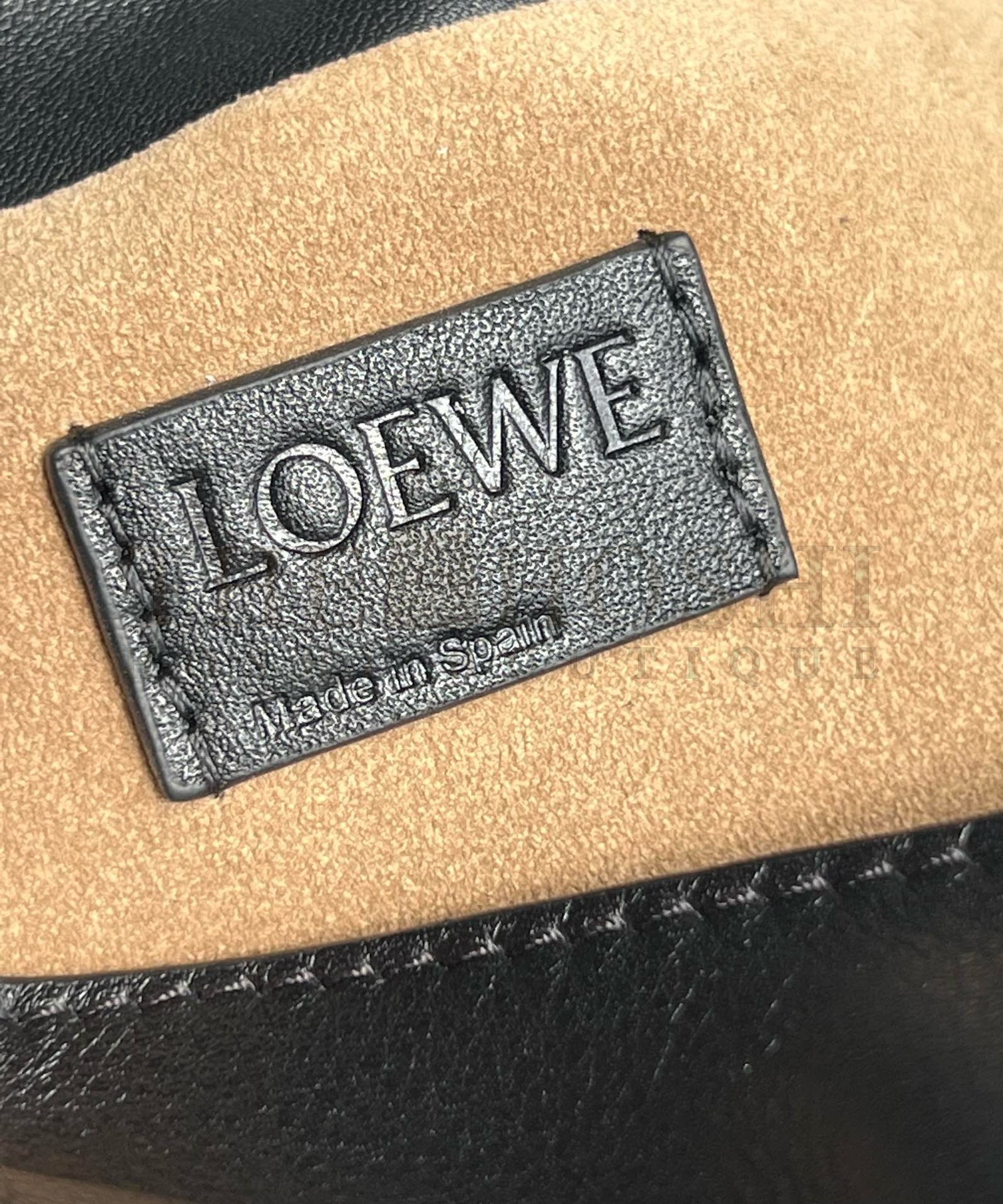 L0ew* Mini Flamenco Clutch Bag in Black Nappa Calfskin Master Quality