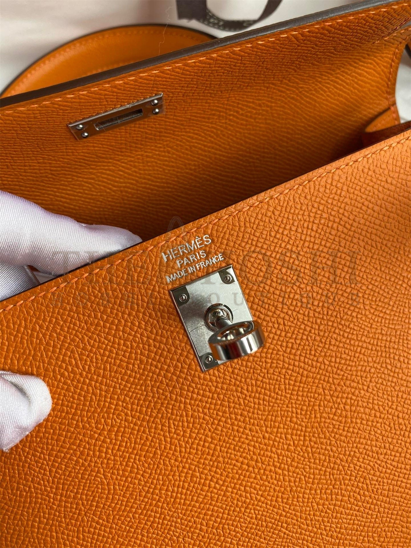 H**me5 Epsom Kelly 25cm Sellier Handmade Orange Bag Master Quality