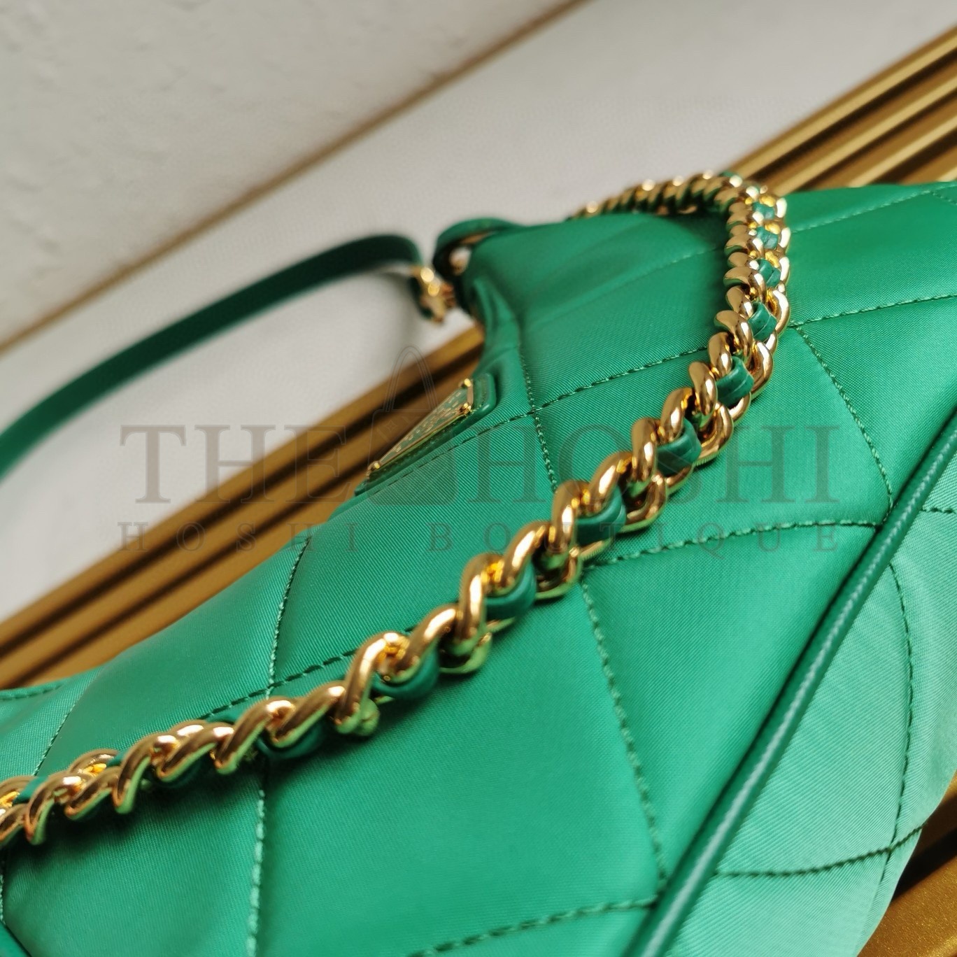 Pra*a Re-Edition 1995 Chaine Mini Bag in Green Re-Nylon Master Quality