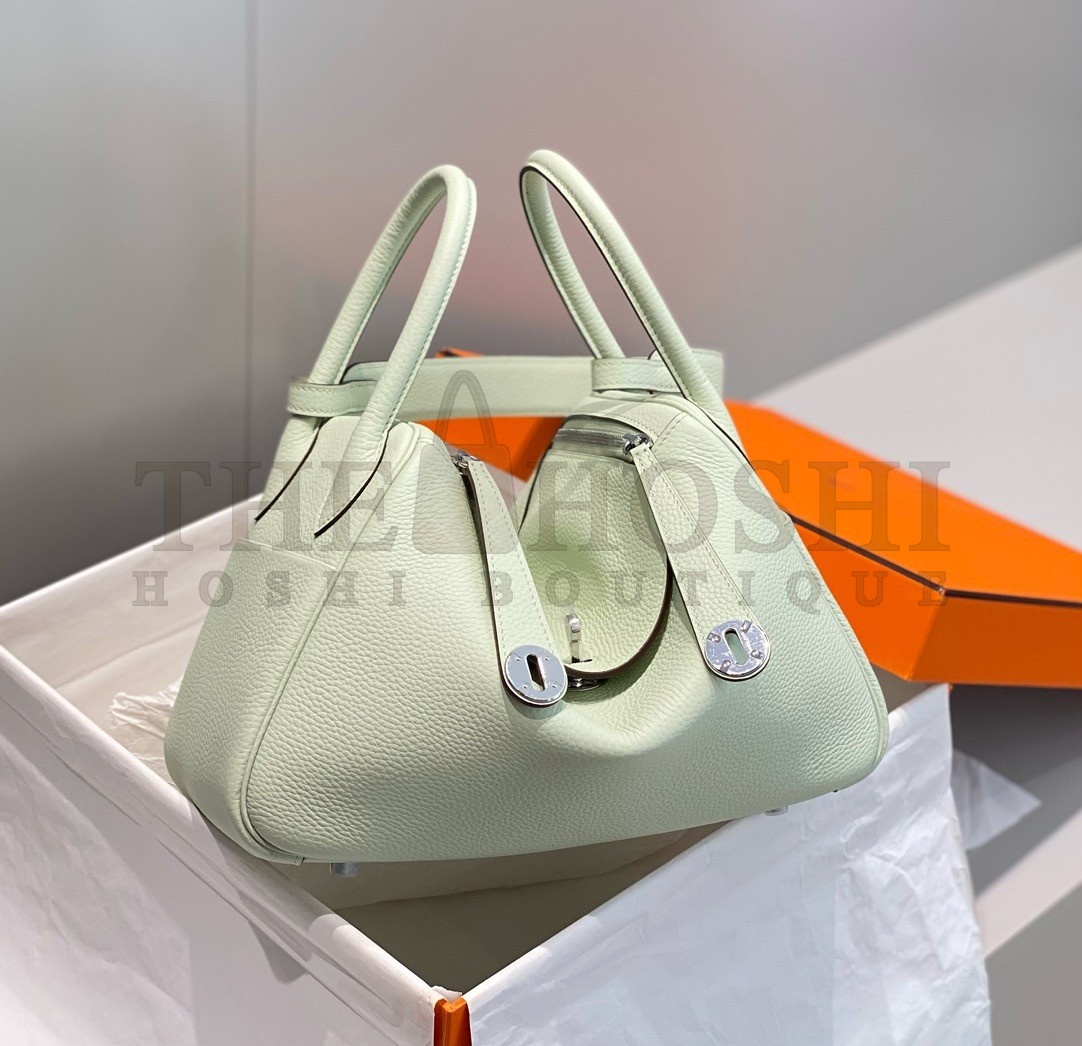 H**me5 Lindy 30cm Bag In Vert Fizz Clemence Leather PHW Master Quality