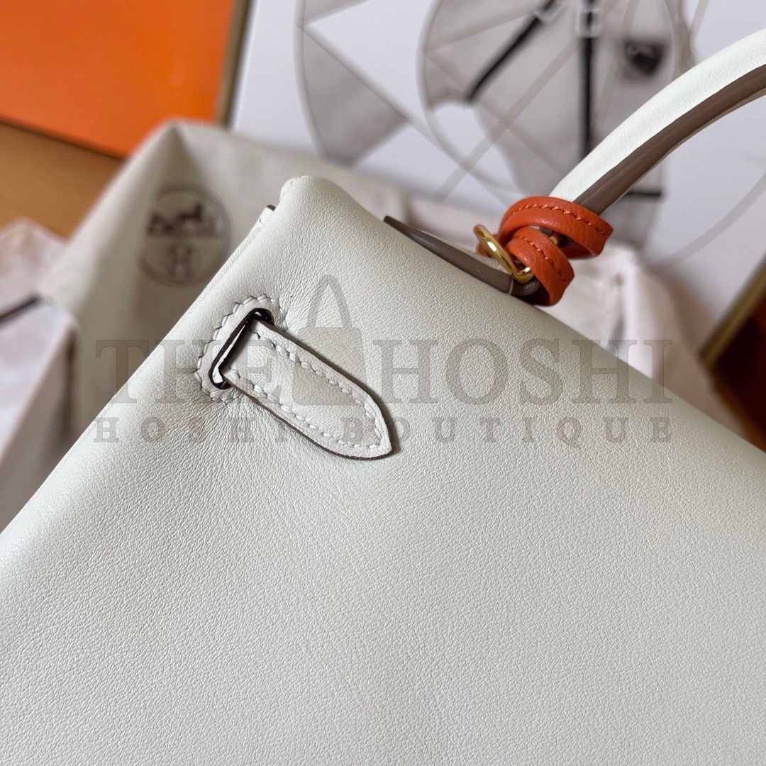 H**me5 Kelly Retourne 25 Handmade Bag In Craie Swift Calfskin Master Quality
