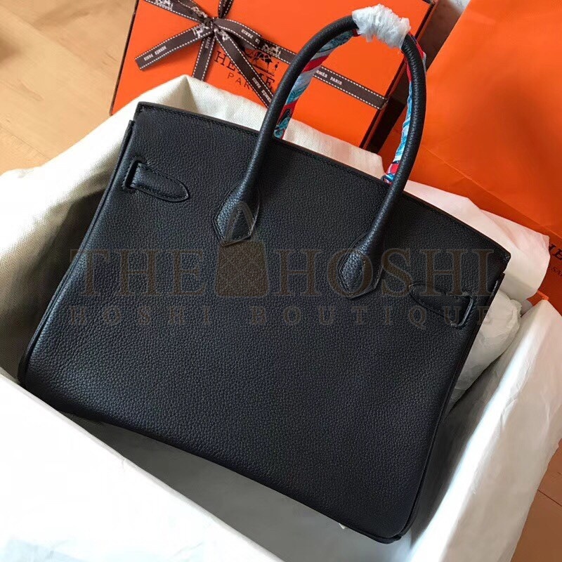 H**me5 Noir Birkin 30cm Clemence Handmade Bag Master Quality