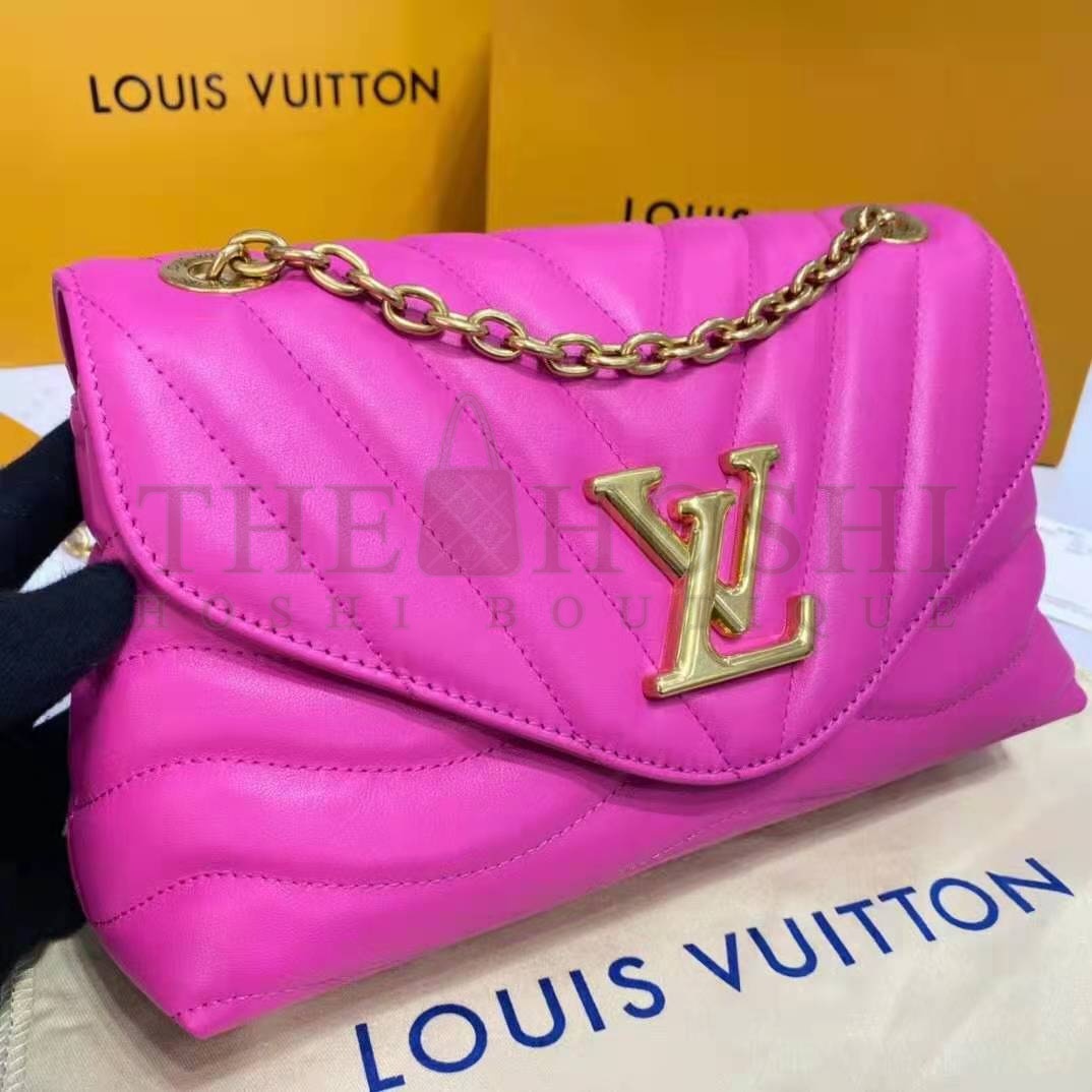 L0vis Vvtt0n LV Women New Wave Chain Bag Handbag Agathe Pink Smooth Cowhide Leather Master Quality