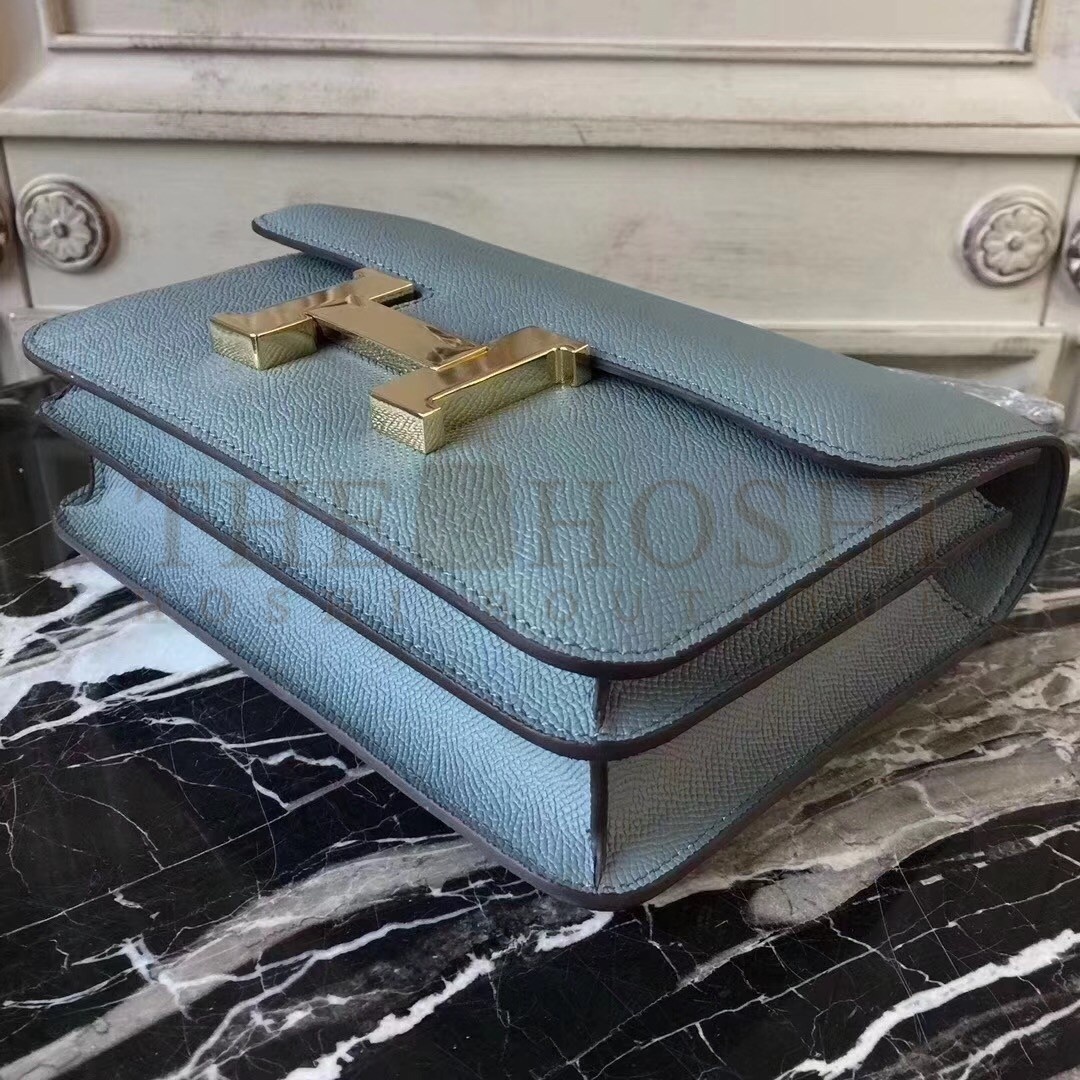 H**me5 Blue Lin Constance MM 24cm Epsom Leather Bag Master Quality