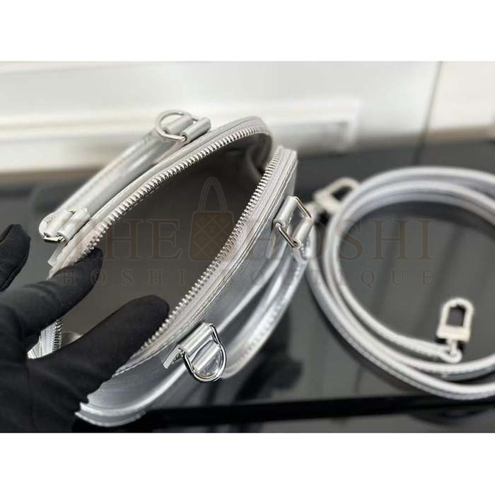 L0vis Vvtt0n LV Women Nano Alma Handbag Silver Epi Grained Cowhide Leather Master Quality