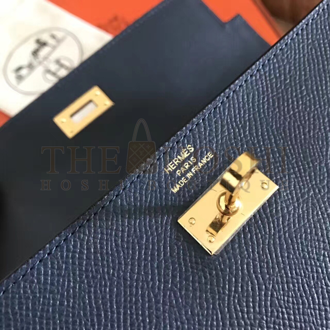H**me5 Kelly Classic Long Wallet In Navy Epsom Leather Master Quality