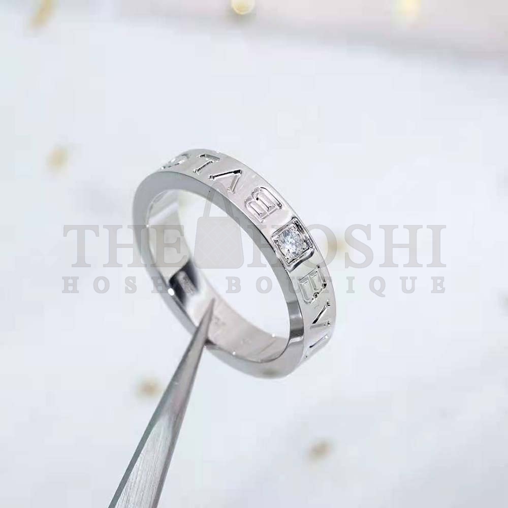 Bv1g*ai Women Bv1g*ai Bv1g*ai Ring 18 KT White Gold Ring with D1am0nd Master Quality