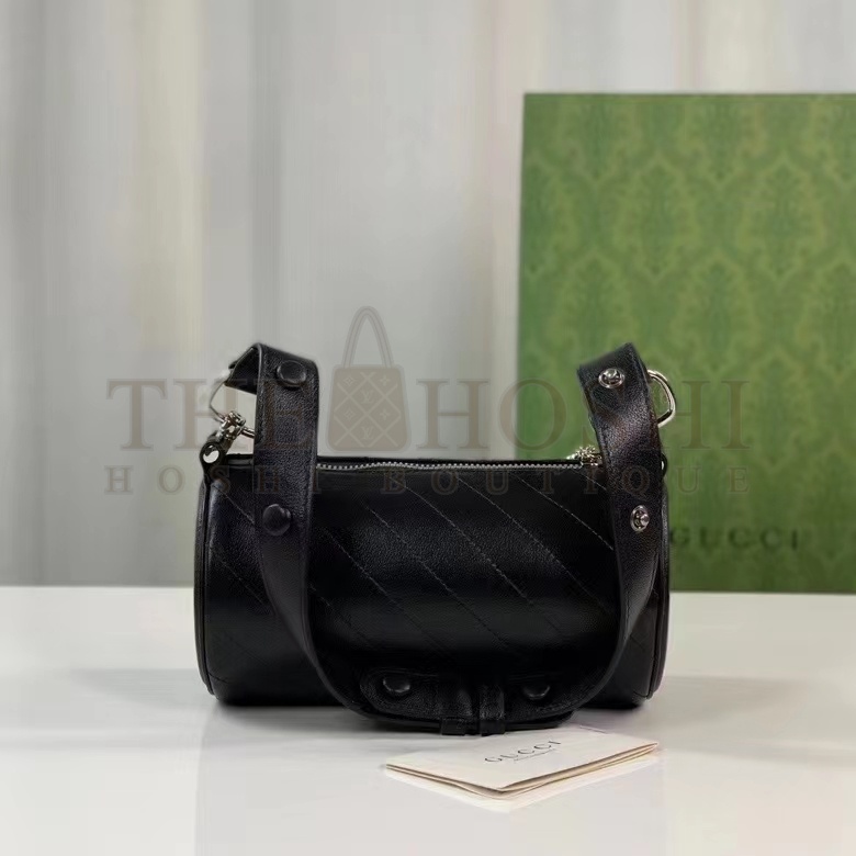 Gvc*1 Women GG Blondie Mini Shoulder Bag Round Interlocking G Black Leather Master Quality