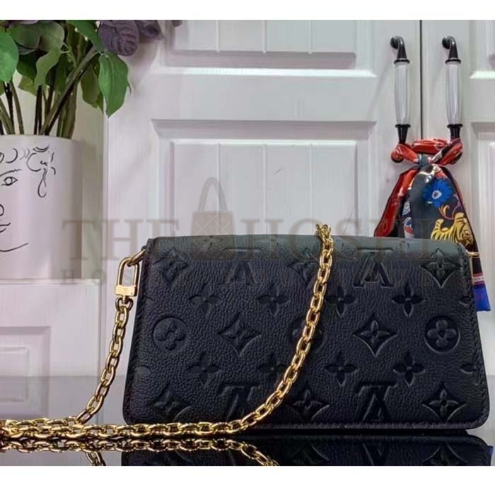 L0vis Vvtt0n LV Women Wallet On Chain Métis Black Monogram Empreinte Embossed S*pple Grained Cowhide Leather Master Quality