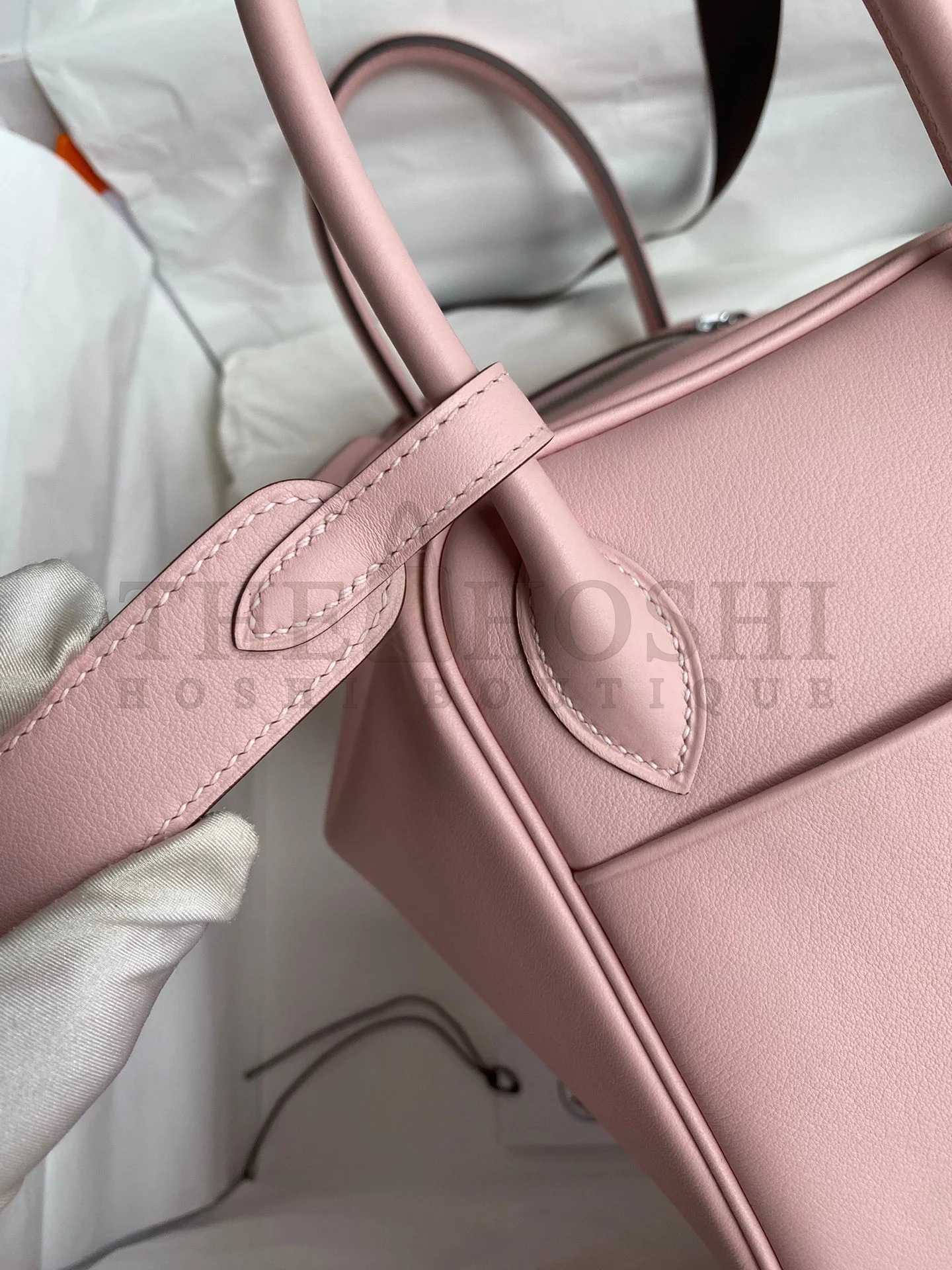 H**me5 Lindy 26 Handmade Bag In Rose Sakura Swift Calfskin Master Quality