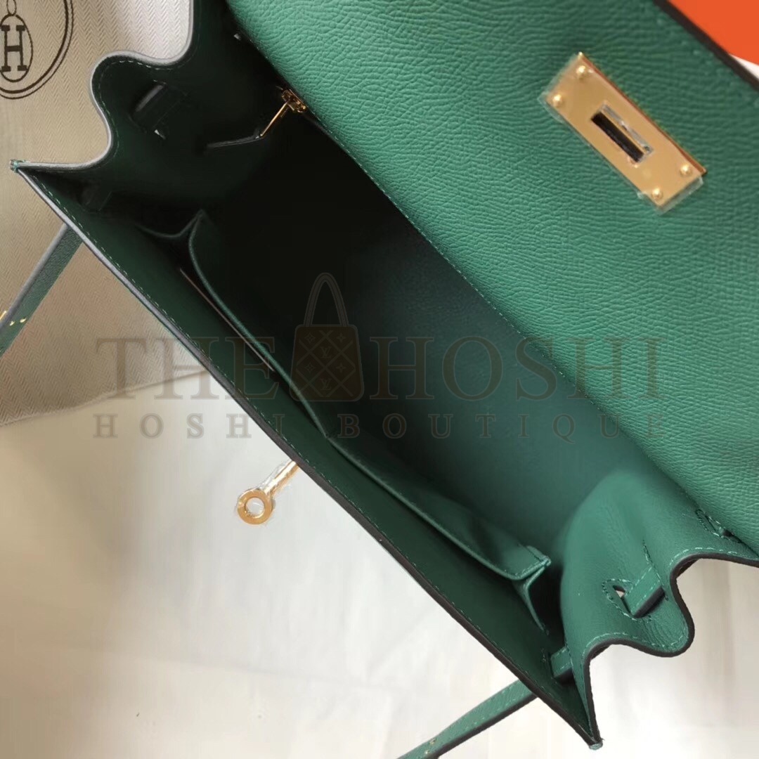 H**me5 Malachite Epsom Kelly 32cm Sellier Bag Master Quality