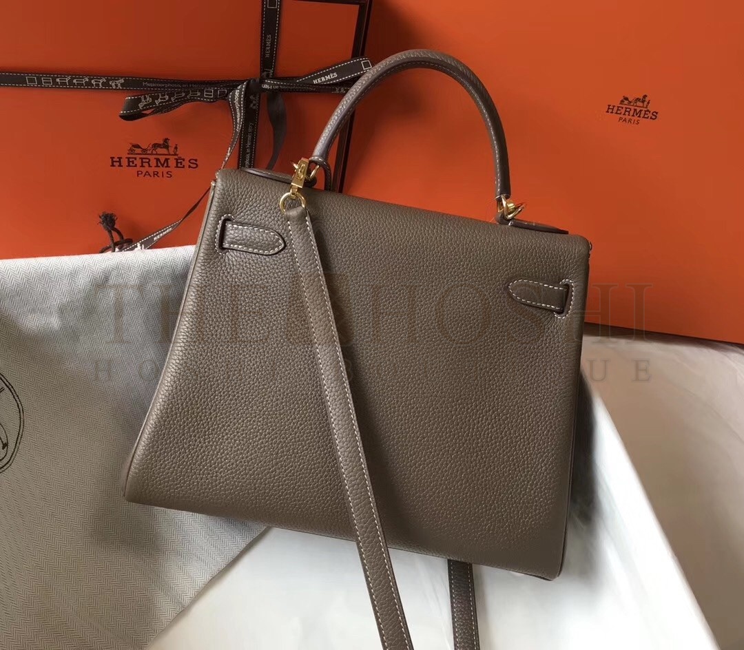 H**me5 Taupe Clemence Kelly 32cm Retourne Bag Master Quality