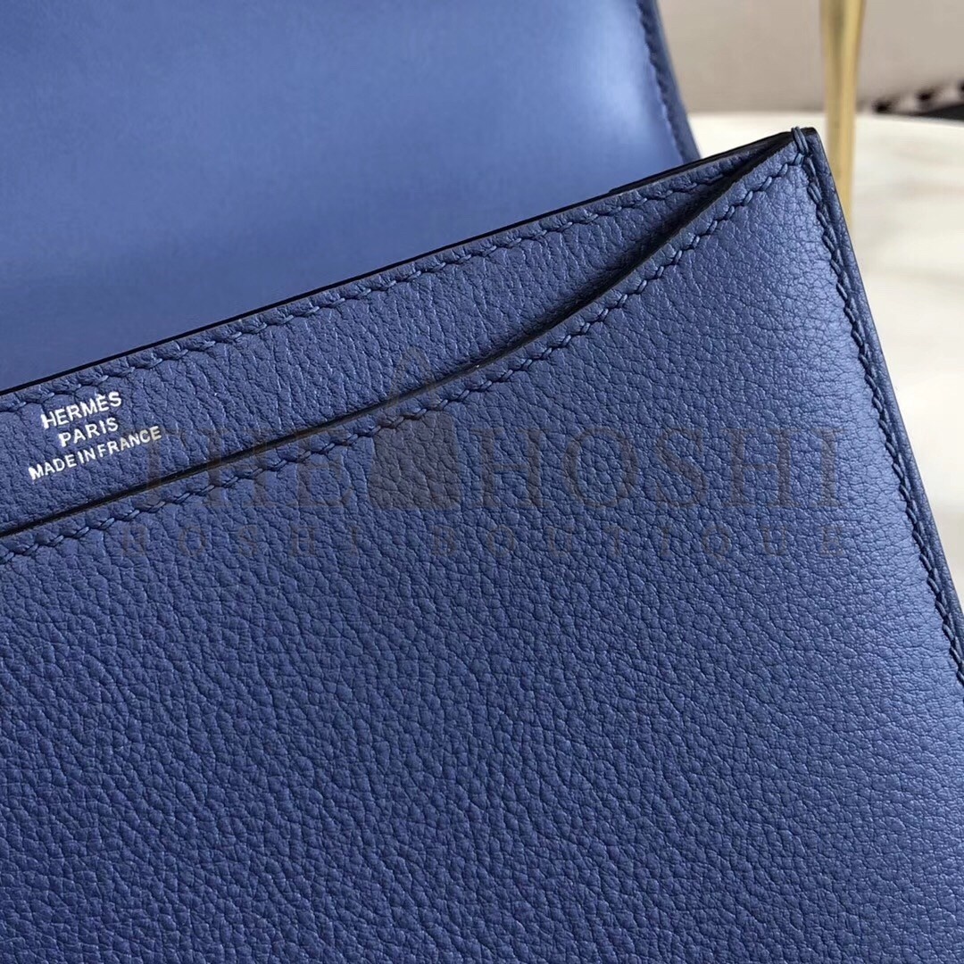 H**me5 2002 20cm Bag In Blue Brighton Evercolor Calfskin Master Quality