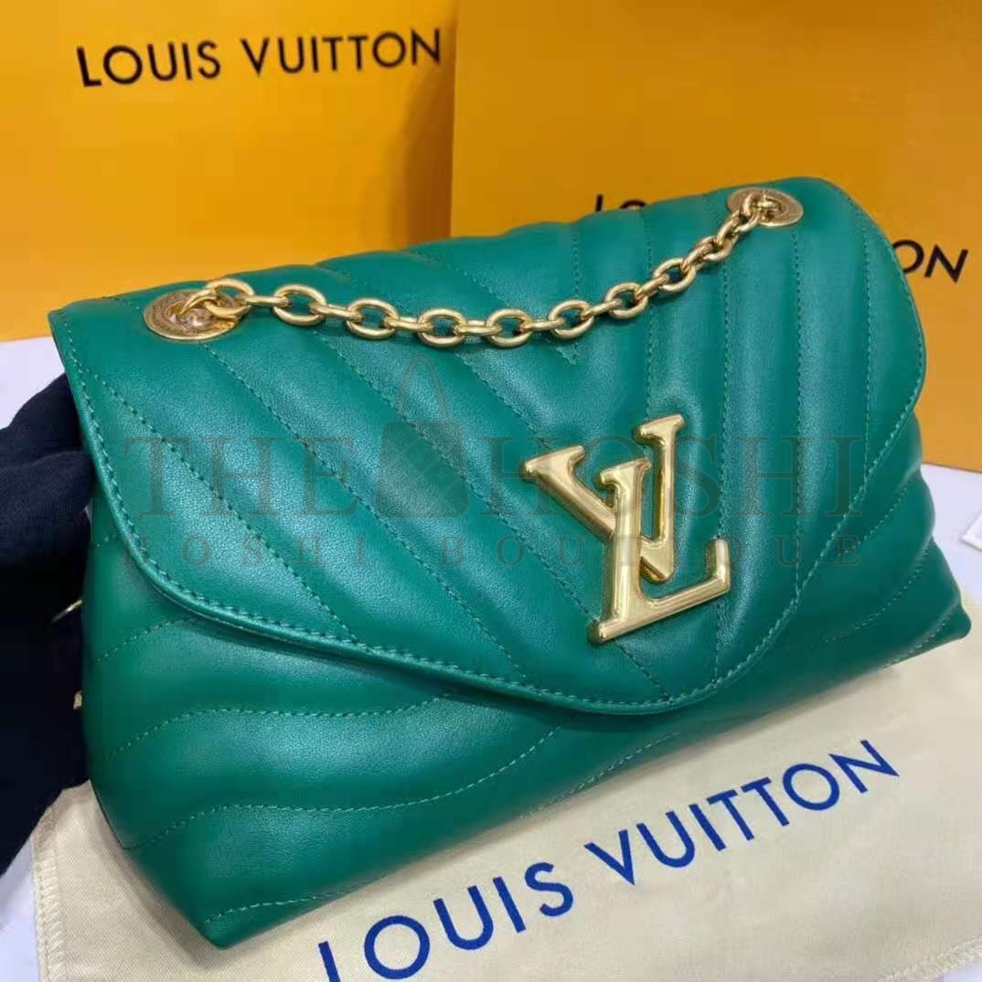 L0vis Vvtt0n LV Women New Wave Chain Bag Handbag Emerald Green Smooth Cowhide Leather Master Quality