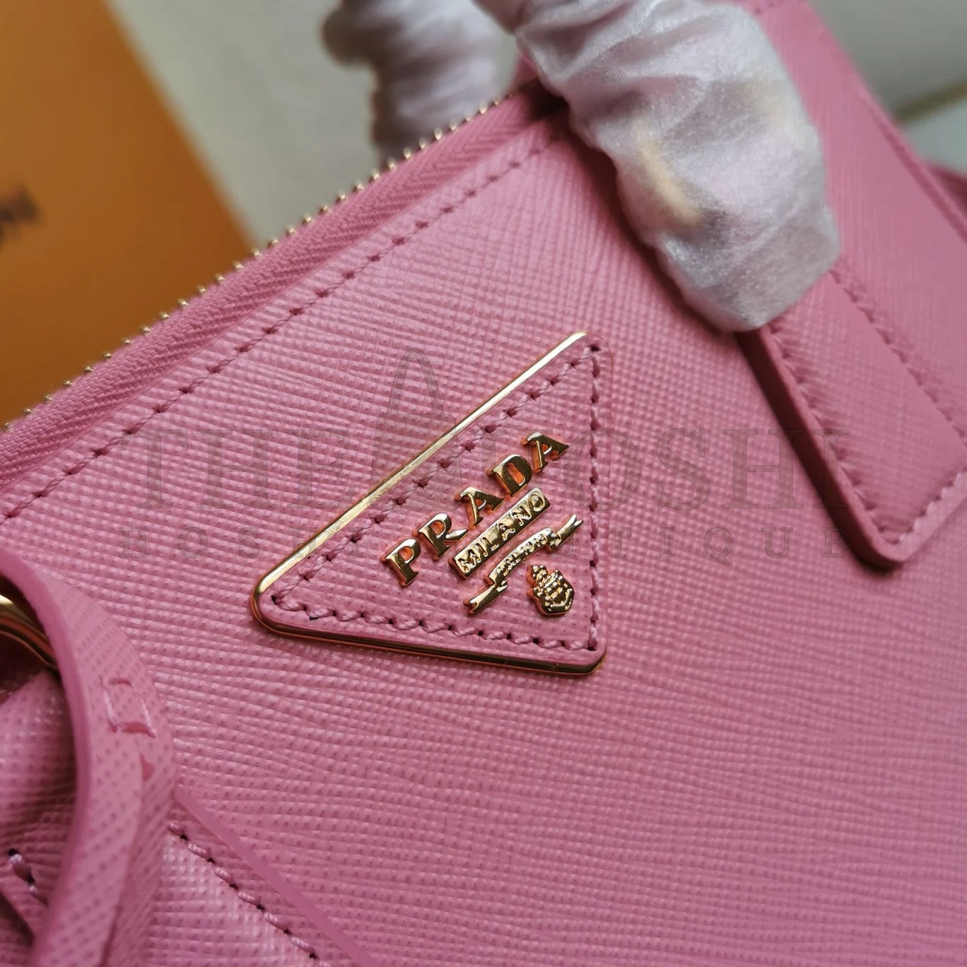 Pra*a Mini Galleria Bag In Pink Saffiano Leather Master Quality