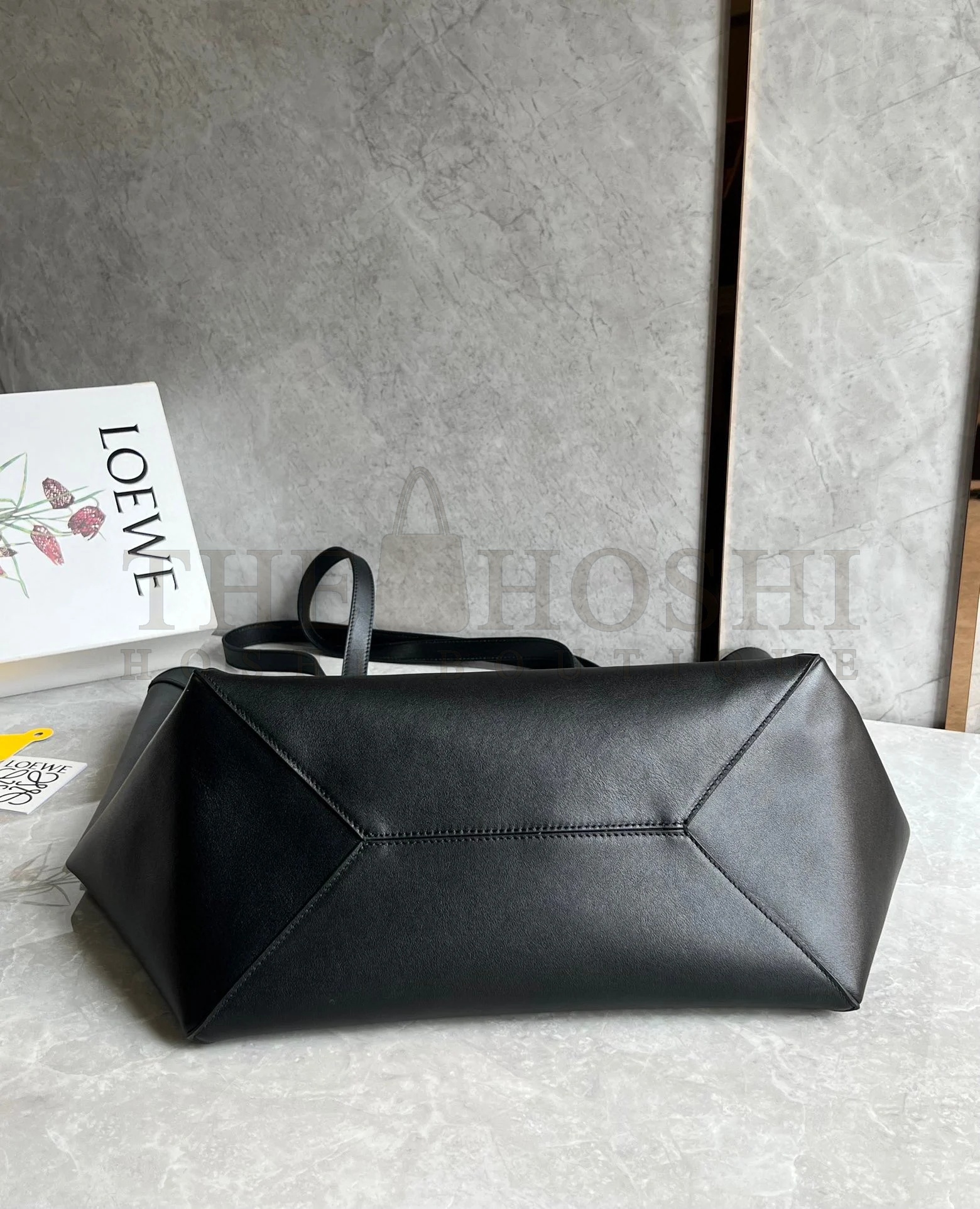 L0ew* Large Puzzle Fold Tote Bag in Black Calfskin Master Quality