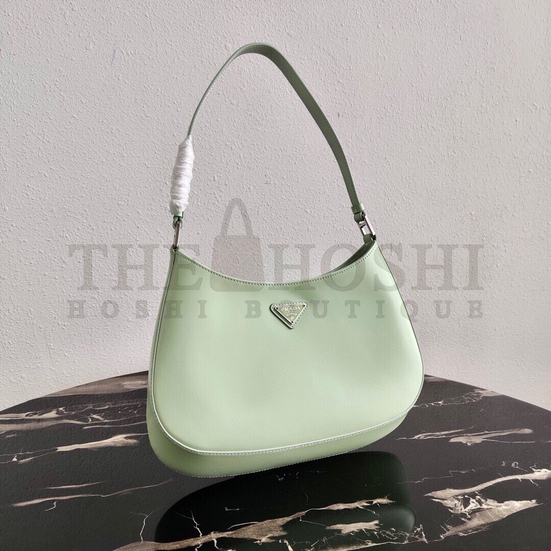 Pra*a Cleo Small Shoulder Bag In Aqua Brushed Leather Master Quality