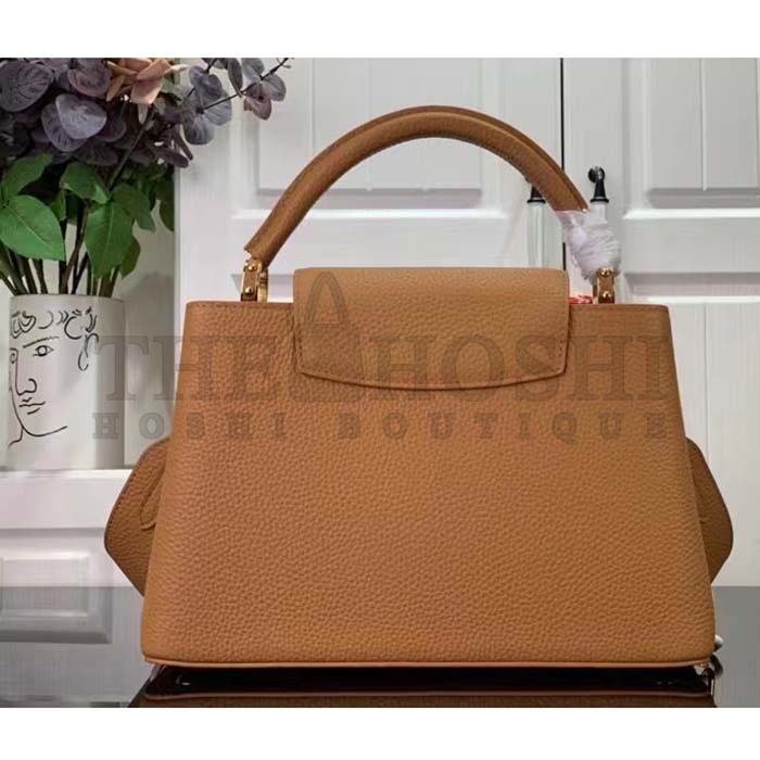 L0vis Vvtt0n LV Women Capucines MM Handbag Hazelnut Brown Taurillon Cowhide Leather Master Quality