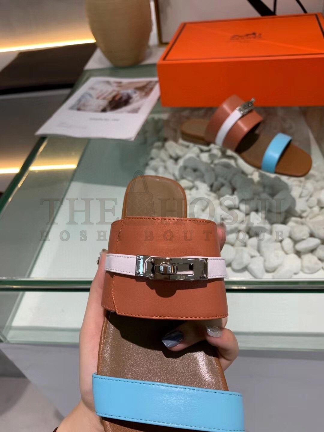 H**me5 Avenue Sandals In Multicolour Calfskin Master Quality