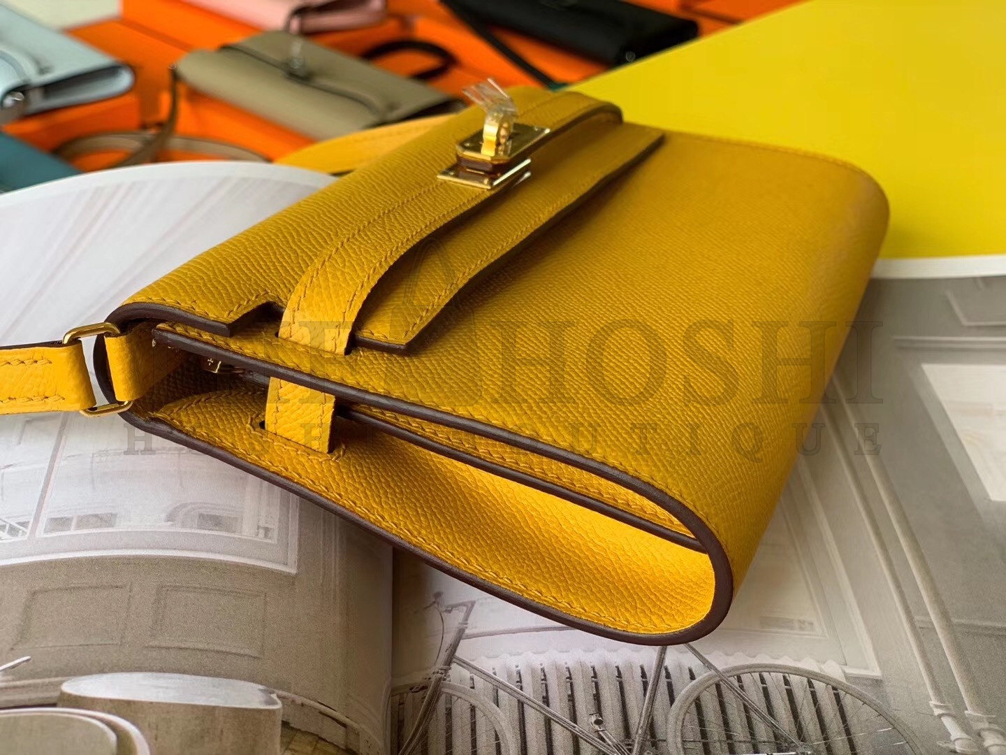 H**me5 Kelly Classique To Go Wallet In Yellow Epsom Calfskin Master Quality