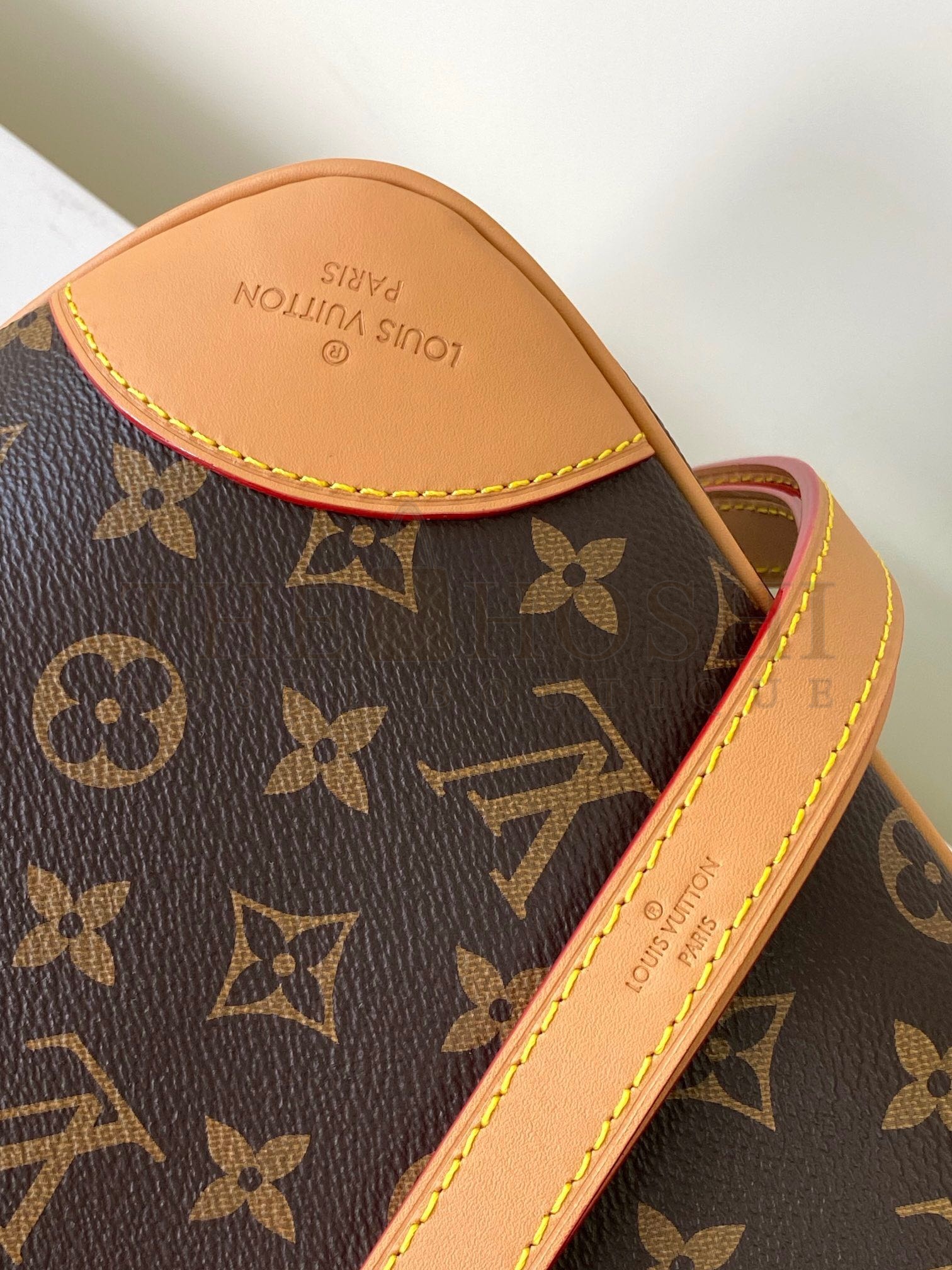 L0vis Vvtt0n LV Women Boulogne Handbag Beige Brown Monogram Coated Canvas M45830 Master Quality