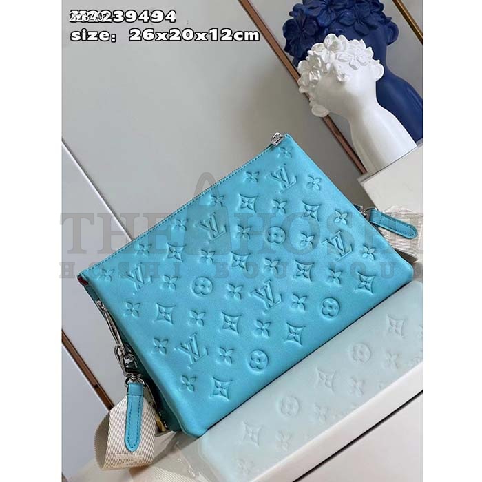 L0vis Vvtt0n LV Women Coussin PM Handbag Azure Blue Lambskin Calfskin Master Quality