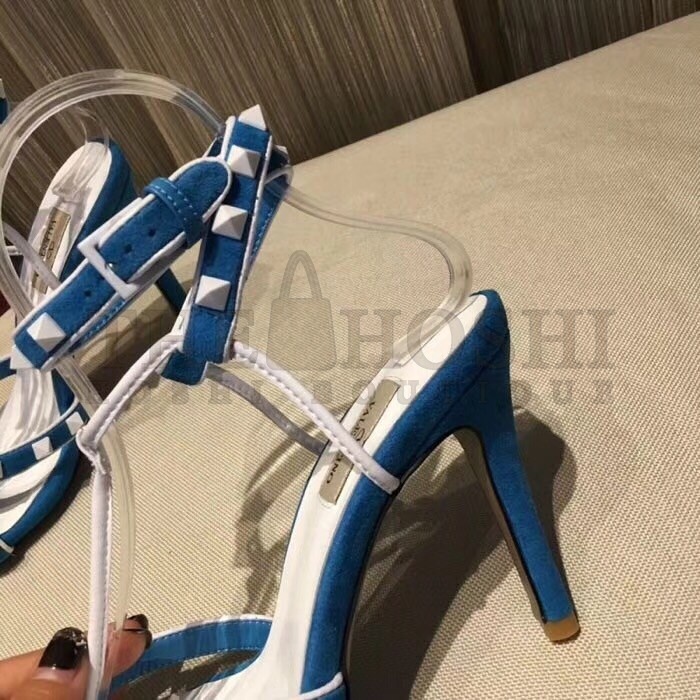 Va1e*ntin0 Garavani Blue Free Rockstud 105mm Sandals Master Quality