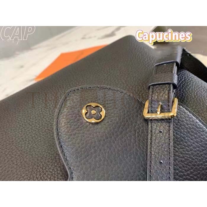 L0vis Vvtt0n LV Women Capucines BB Handbag Black Taurillon Cowhide Leather Gold-Color Hardware Master Quality