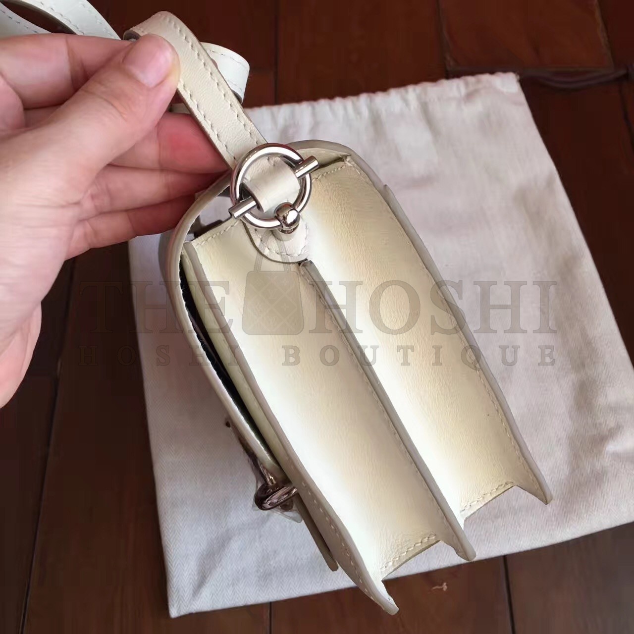 H**me5 Mini Sac Roulis Bag In Ivory Swift Leather Master Quality