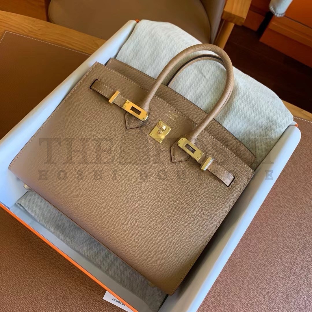 H**me5 Birkin 25 Sellier Handmade Bag In Chai Epsom Calfskin Master Quality