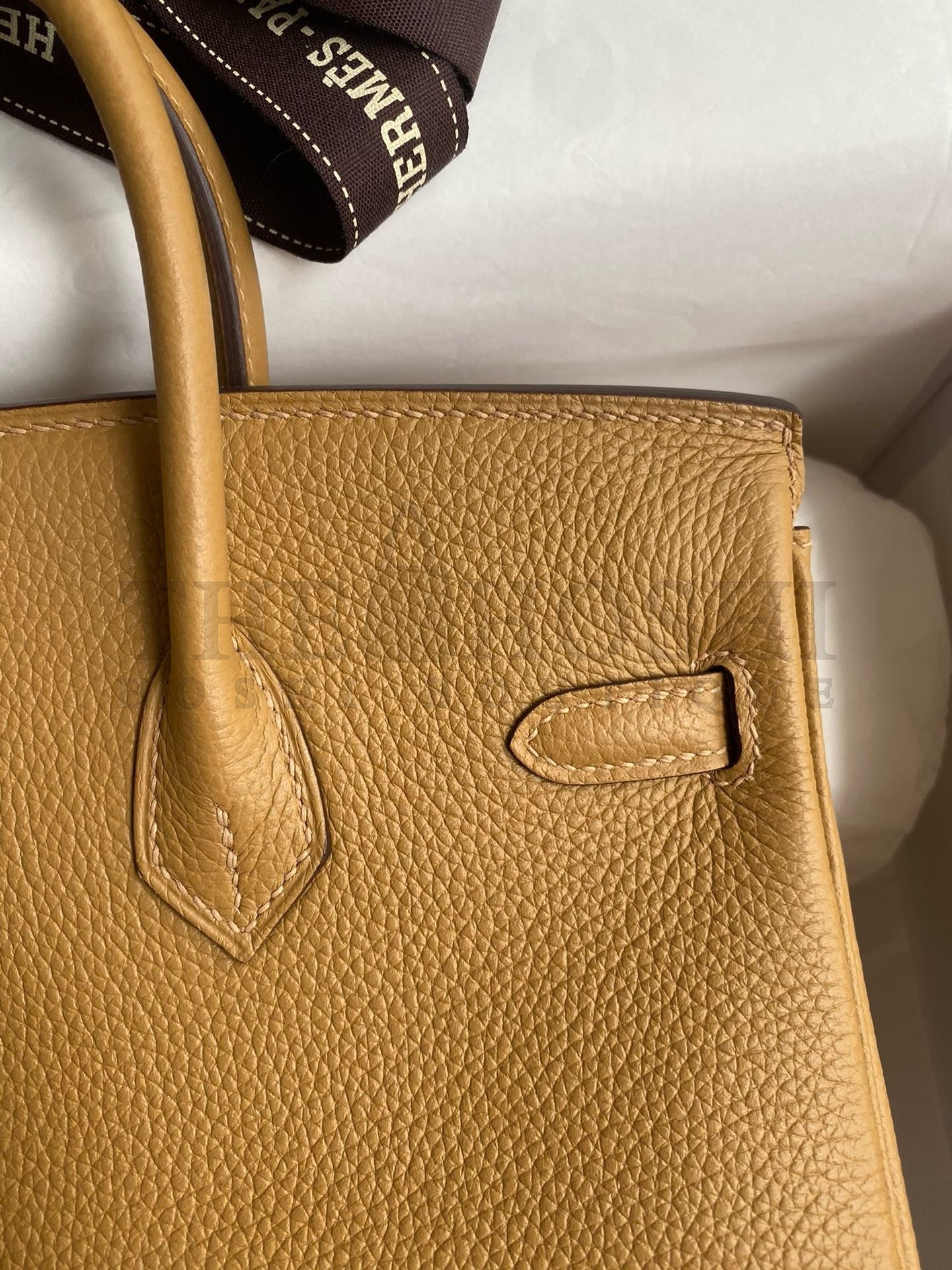 H**me5 Birkin 25 Retourne Handmade Bag In Biscuit Clemence Leather Master Quality