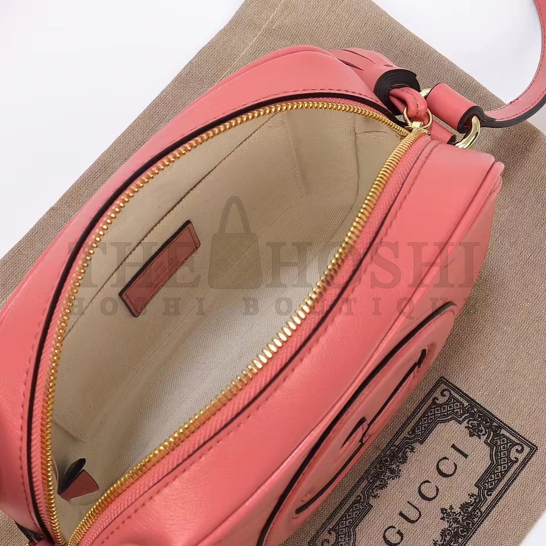 Gvc*1 Women GG Blondie Small Shoulder Bag Pink Leather Zipper Closure Master Quality