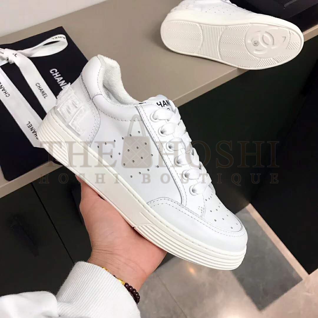Ch**el Women Sneakers Calfskin White Master Quality