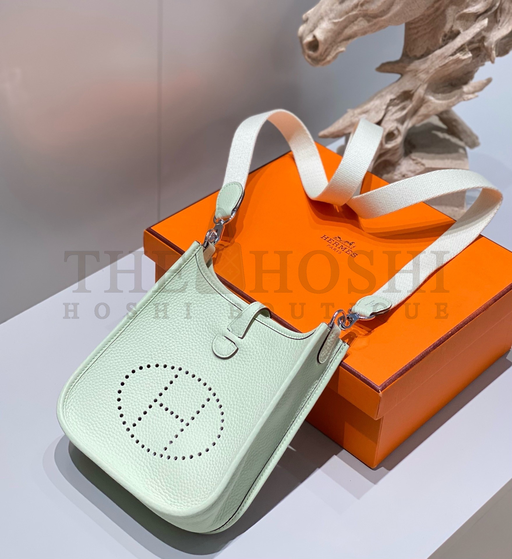 H**me5 Evelyne III TPM Bag In Vert Fizz Clemence Leather Master Quality