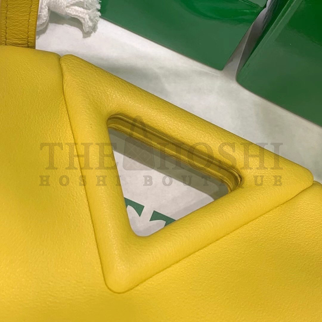 B0tt*ga Ven*ta Small Point Top Handle Bag In Yellow Leather Master Quality